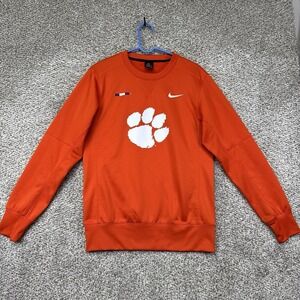 Clemson Tigers Sweatshirt Men's Size Small Orange Nike Crewneck Pullover Sweater